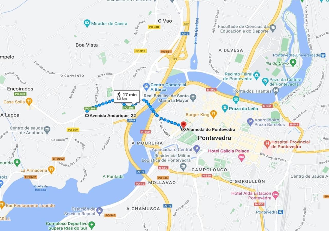 Apt Soleado Y Silencioso - Garaje- A 17 Min Andando Del Centro De Pontevedra Eksteriør billede